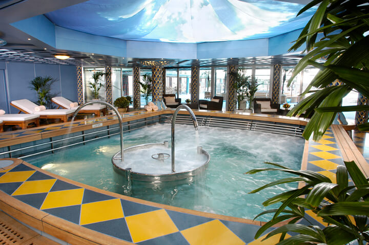 Inside pool area on a cruise ship